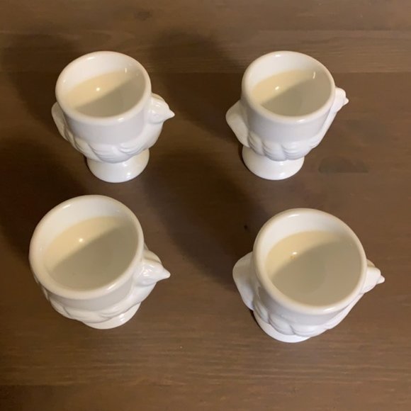 Vintage White Ceramic Boiled Egg Cups (Set of 4) - Picture 5 of 6